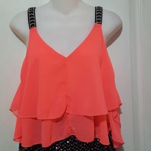 paradis miss top neon pink woman size small